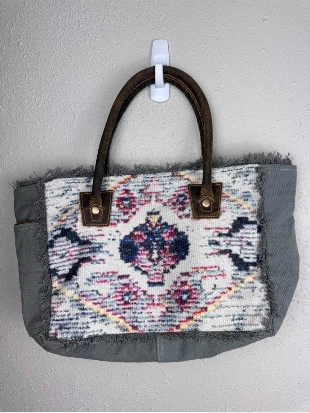 Myra Boho Western Canvas Tote Bag